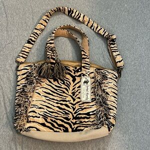 NWT- Women’s Tiger Striped Tote with Tassels